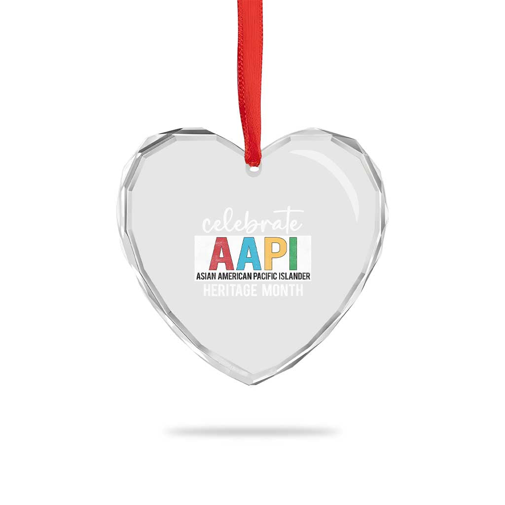 Celebrate AAPI Heritage Month Heart Crystal Glass Ornament Asian American and Pacific Islander Countries TS11 Print Your Wear