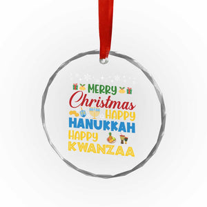 Celebrate All Holidays Merry Christmas Hanukkah Kwanzaa Gift Crystal Glass Ornament TS12 Print Your Wear