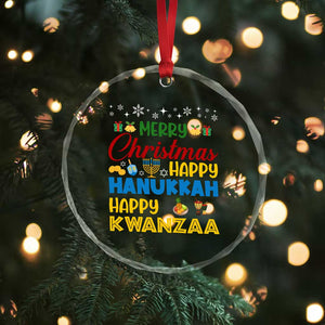 Celebrate All Holidays Merry Christmas Hanukkah Kwanzaa Gift Crystal Glass Ornament TS12 Print Your Wear