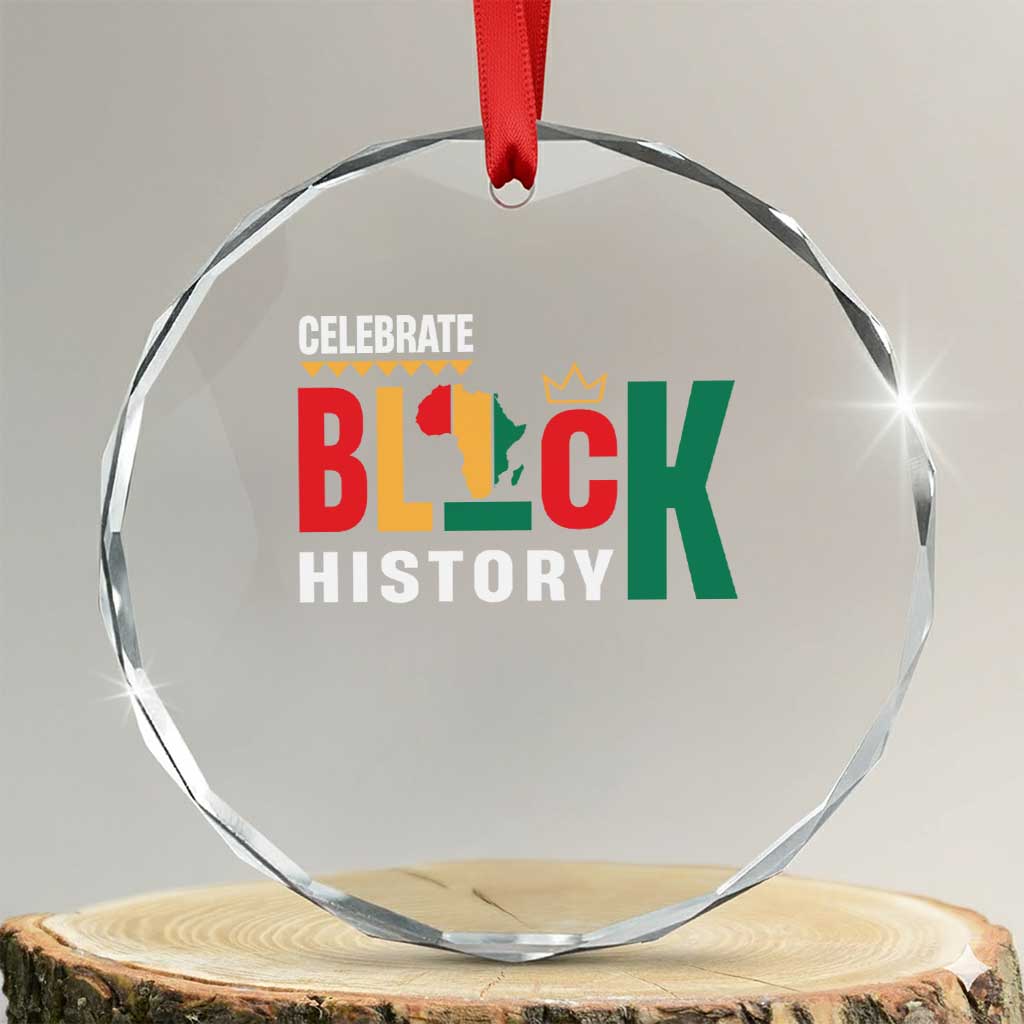 Celebrate Black History Crystal Glass Ornament African American History Africa Map TS11 Transparent Glass 3'' Circle Print Your Wear