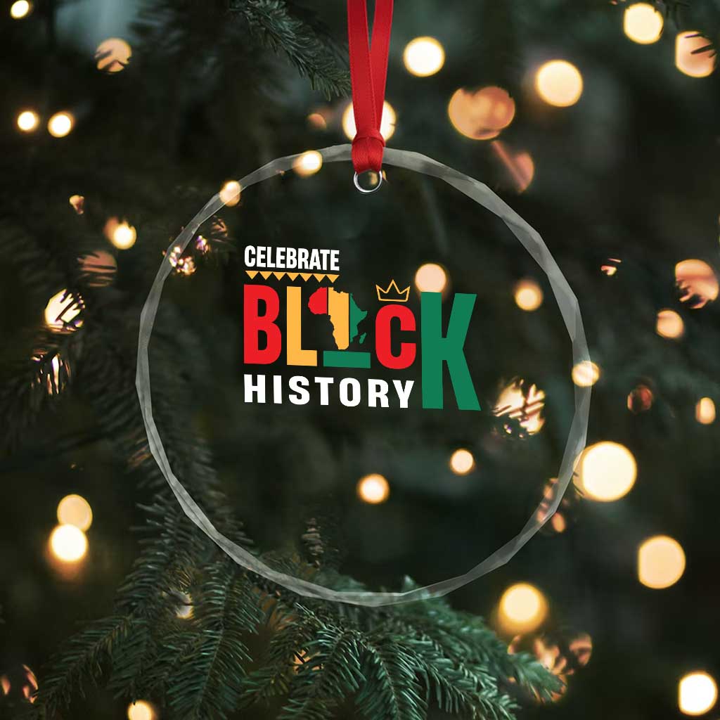 Celebrate Black History Crystal Glass Ornament African American History Africa Map TS11 Print Your Wear