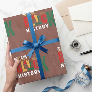 Celebrate Black History Wrapping Paper Roll African American History Africa Map TS11 Mocha Print Your Wear