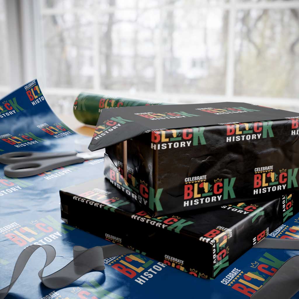 Celebrate Black History Wrapping Paper Roll African American History Africa Map TS11 Black Print Your Wear