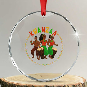 Celebrate Kwanzaa Together African Culture Dance Gift Crystal Glass Ornament TS12 Transparent Glass 3'' Circle Print Your Wear