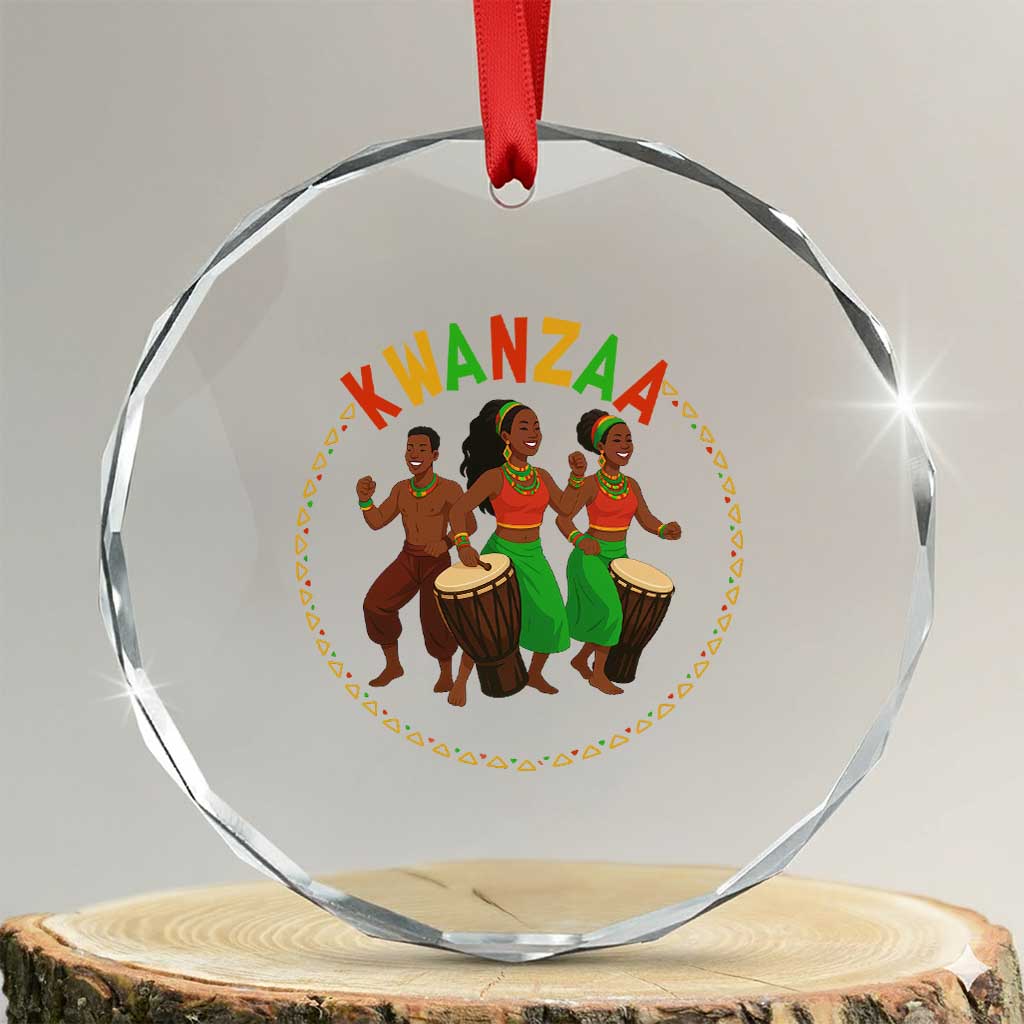 Celebrate Kwanzaa Together African Culture Dance Gift Crystal Glass Ornament TS12 Transparent Glass 3'' Circle Print Your Wear