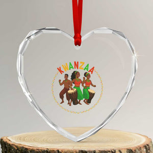 Celebrate Kwanzaa Together African Culture Dance Gift Heart Crystal Glass Ornament TS12 Transparent Glass 3'' Heart Print Your Wear