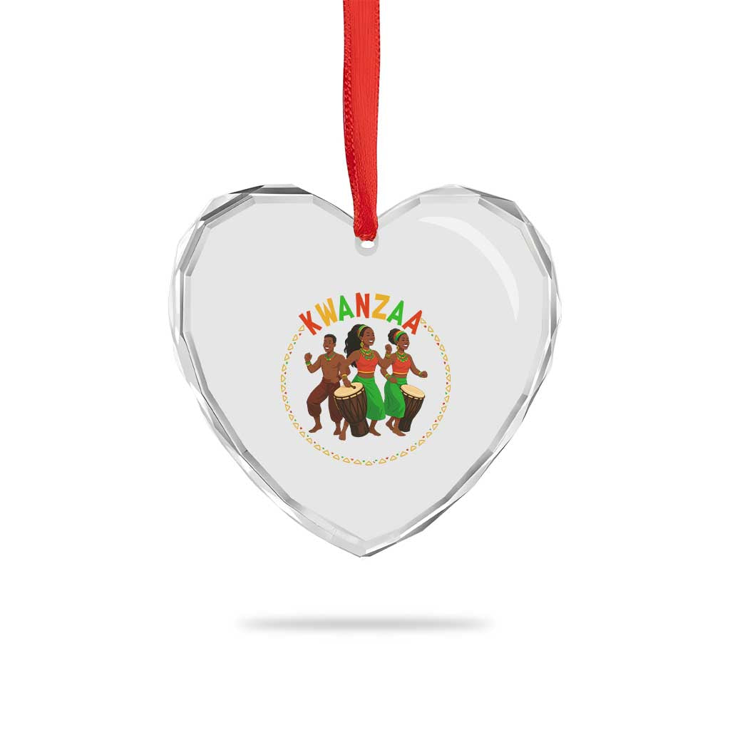 Celebrate Kwanzaa Together African Culture Dance Gift Heart Crystal Glass Ornament TS12 Print Your Wear
