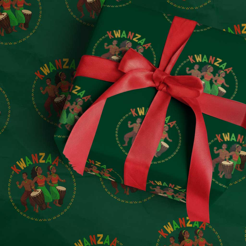 Celebrate Kwanzaa Together African Culture Dance Gift Wrapping Paper Roll TS12 Green Print Your Wear