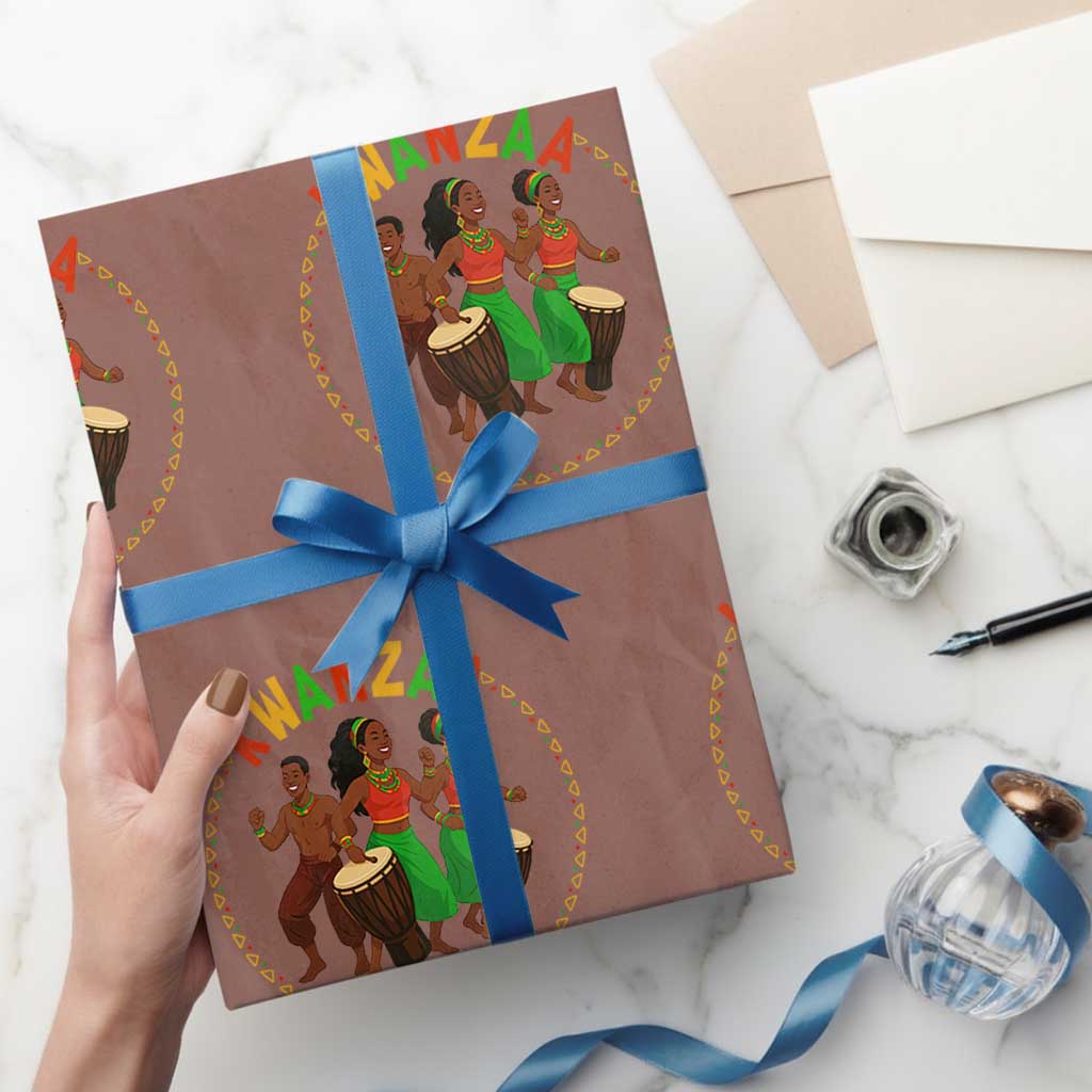 Celebrate Kwanzaa Together African Culture Dance Gift Wrapping Paper Roll TS12 Mocha Print Your Wear