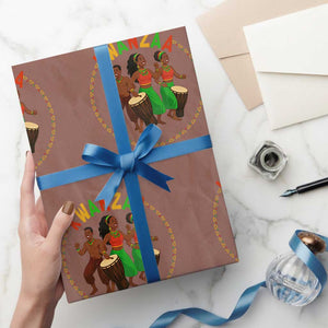 Celebrate Kwanzaa Together African Culture Dance Gift Wrapping Paper Roll TS12 Mocha Print Your Wear