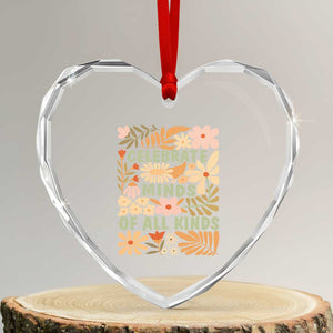 Celebrate Minds Of All Kinds Heart Crystal Glass Ornament Autism Awareness Inspirational Quote Flowers TS11 Transparent Glass 3'' Heart Print Your Wear