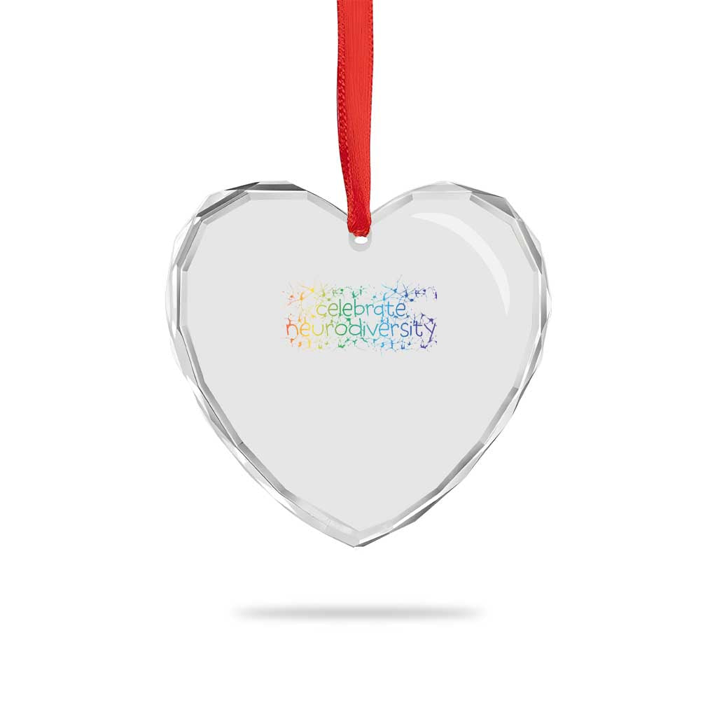 Celebrate Neurodiversity Heart Crystal Glass Ornament Autism Awareness ASD ADHD Mental Health TS11 Print Your Wear