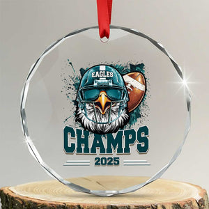 Celebrated Eagles Crystal Glass Ornament Championship 2025 Retro TS02 Transparent Glass 3'' Circle Print Your Wear
