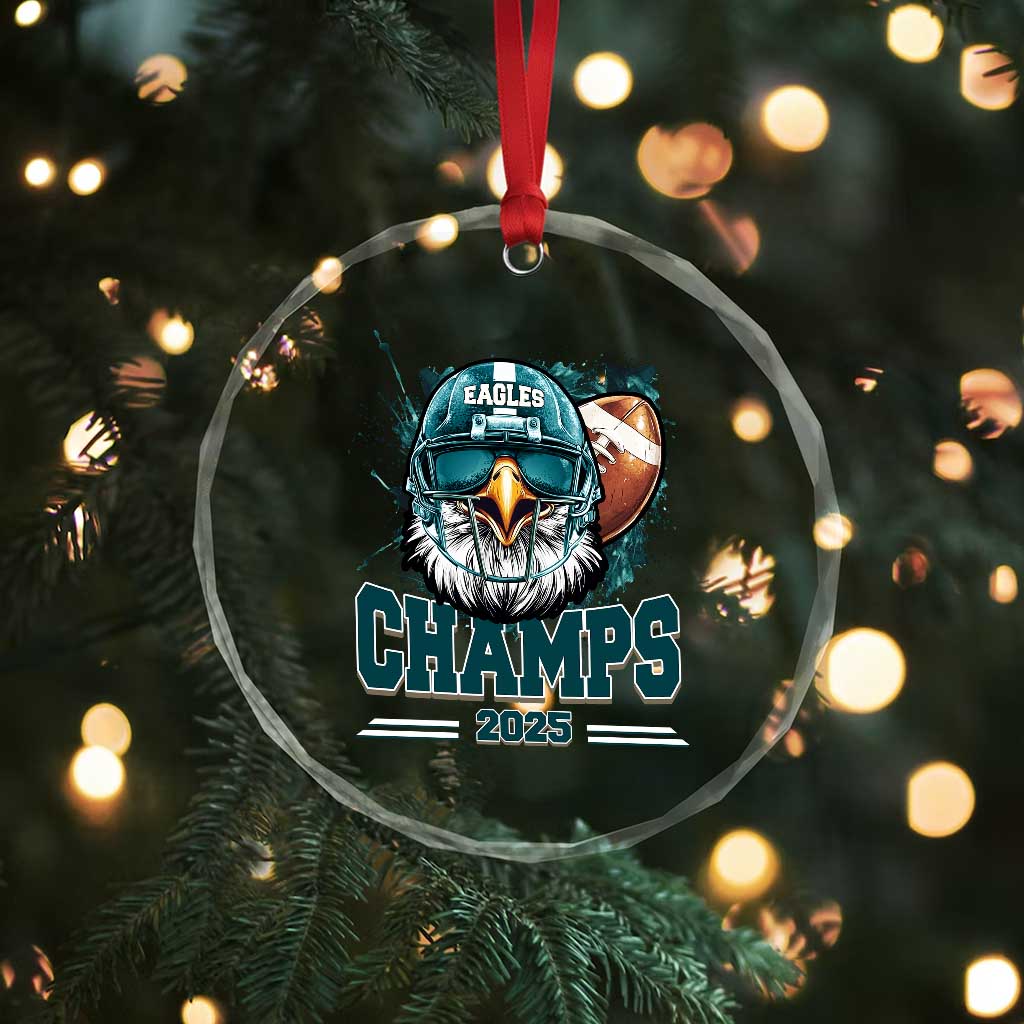 Celebrated Eagles Crystal Glass Ornament Championship 2025 Retro TS02 Print Your Wear