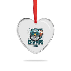 Celebrated Eagles Heart Crystal Glass Ornament Championship 2025 Retro TS02 Print Your Wear