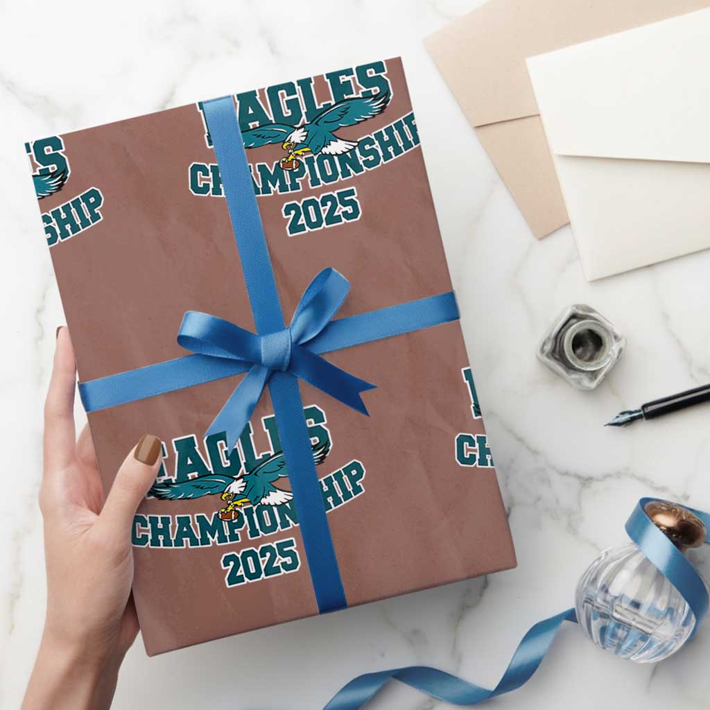 Celebrated Eagles Wrapping Paper Roll Championship 2025 TS02 Mocha Print Your Wear
