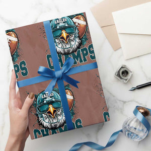 Celebrated Eagles Wrapping Paper Roll Championship 2025 Retro TS02 Mocha Print Your Wear