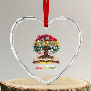 Celebrating 100 Years Of Black History Honoring The Past Inspiring The Future Heart Crystal Glass Ornament Black Leaders TS11 Transparent Glass 3'' Heart Print Your Wear