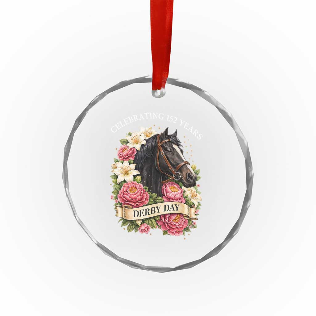 Celebrating 152 Years Derby Day Floral Crystal Glass Ornament Horse Racing Pink Peony White Lily Equestrian 152nd Anniversary TS02 Print Your Wear