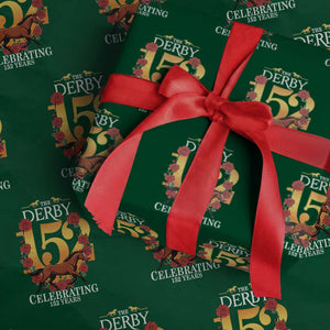 Celebrating 152 Years Horse Racing Anniversary Horseshoe Graphic Wrapping Paper Roll Elegant Run Lucky Charm Floral 152nd Anniversary TS02 Green Print Your Wear