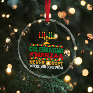 Celebrating Kwanzaa Never Forget Where You Come From Kinara Candle Crystal Glass Ornament TS11 Print Your Wear