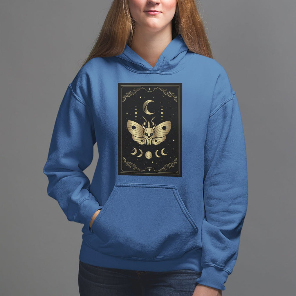 Celestial Dark Academia Death Head Moth Tarot Card Hoodie TS02 Royal Blue Printyourwear