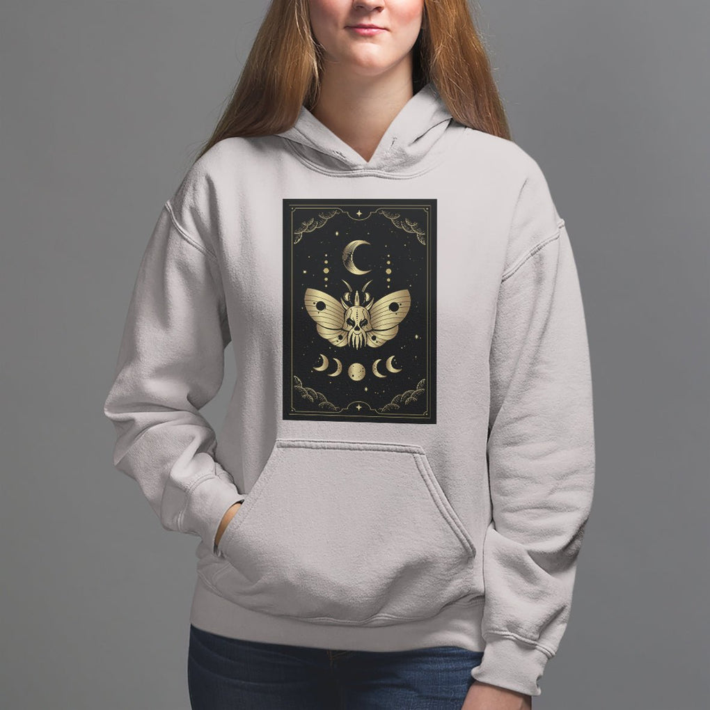 Celestial Dark Academia Death Head Moth Tarot Card Hoodie TS02 Ice Gray Printyourwear