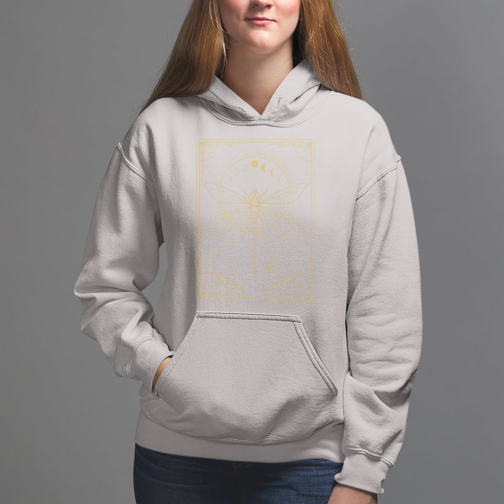 Celestial Dark Academia Dragonfly Tarot Card Moon Phases Hoodie TS02 Ice Gray Printyourwear