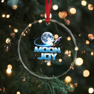 Celestial Moon Joy 2026 Crystal Glass Ornament Rocket Launch '26 Lunar Mission Celebration TS02 Print Your Wear