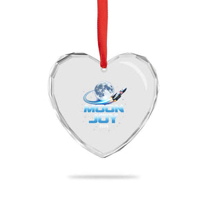 Celestial Moon Joy 2026 Heart Crystal Glass Ornament Rocket Launch '26 Lunar Mission Celebration TS02 Print Your Wear