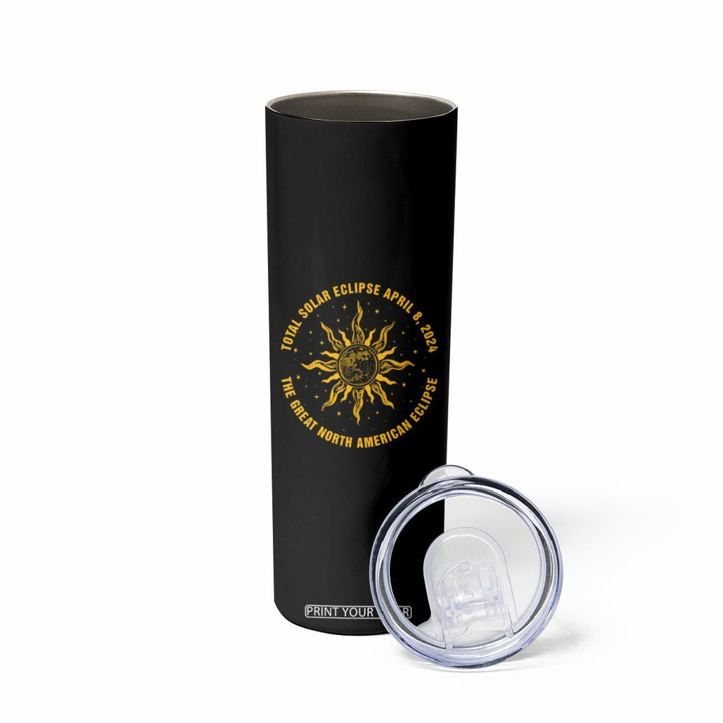 Celestial Total Solar Eclipse Skinny Tumbler April 8 2024 The Great North American Eclipse TB02 Printyourwear