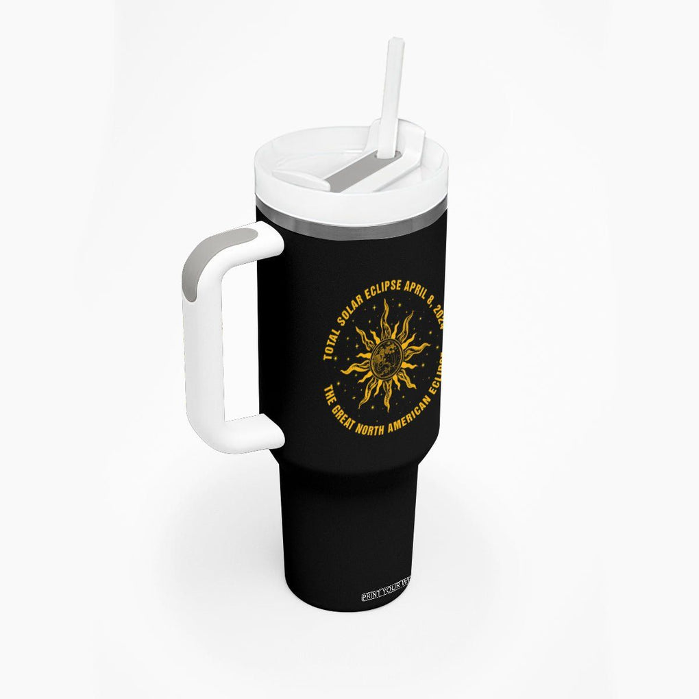 Celestial Total Solar Eclipse Tumbler With Handle April 8 2024 The Great North American Eclipse TB02 Printyourwear