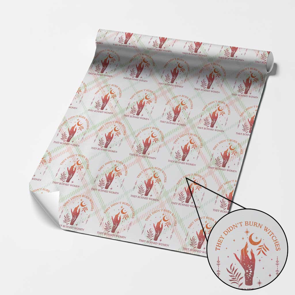 Celestial Witchy Feminist Wrapping Paper Roll They Didn't Burn Witches They Burned Women TS02 Christmas Plaid Print Your Wear