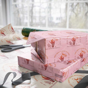 Celestial Witchy Feminist Wrapping Paper Roll They Didn't Burn Witches They Burned Women TS02 Light Pink Print Your Wear