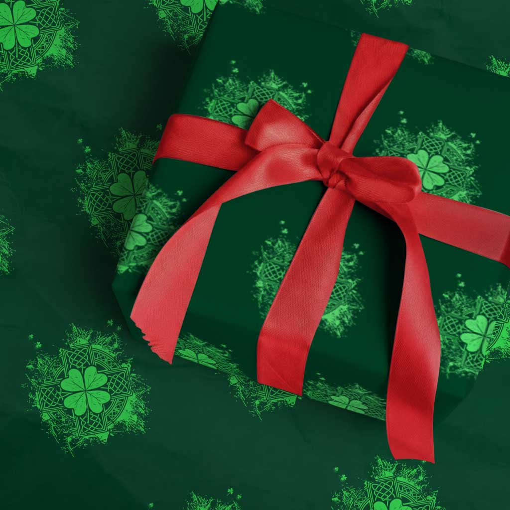 Celtic Knot Irish Shamrock Wrapping Paper Roll St Patricks Day TS02 Green Print Your Wear