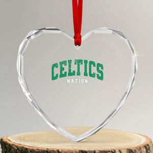 Celtic Nation Heart Crystal Glass Ornament Sports Varsity Aesthetic Letters Cap TS11 Transparent Glass 3'' Heart Print Your Wear