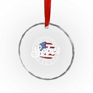 Certified Sober Badass Crystal Glass Ornament Sobriety Alcohol Recovery Vintage American Flag