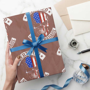 Certified Sober Badass Wrapping Paper Roll Sobriety Alcohol Fighters Vintage Skull