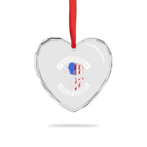 Certified Sober Badass Heart Crystal Glass Ornament Sobriety Alcohol Fighters Vintage Skull