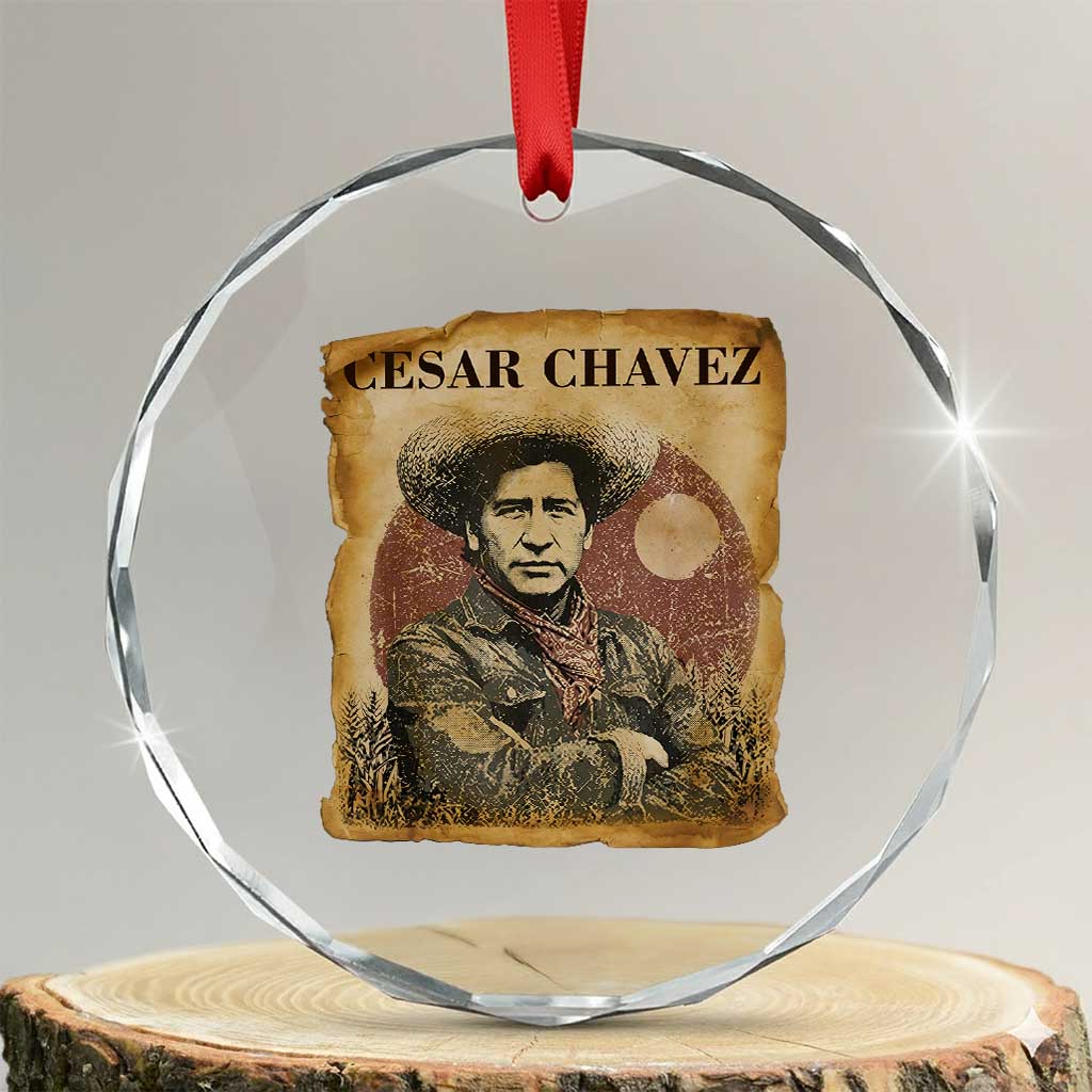 Cesar Chavez Crystal Glass Ornament Hispanic Heritage Mexican American Pride Latino TS14 Transparent Glass 3'' Circle Print Your Wear