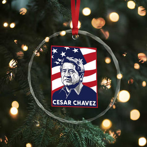 Cesar Chavez Crystal Glass Ornament Labor Leader Mexican American Pride TS14 Print Your Wear