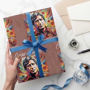 Cesar Chavez Wrapping Paper Roll Preservation Of Ones Own Culture Does Not Require Contempt TS11 Mocha Print Your Wear
