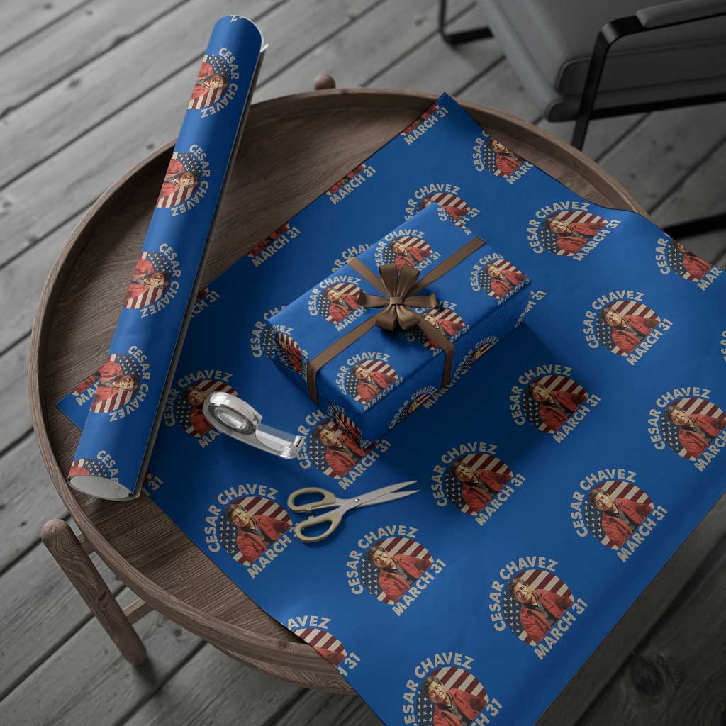 Cesar Chavez Day Wrapping Paper Roll March Holiday Hispanic Heritage American Flag TS11 Blue Print Your Wear