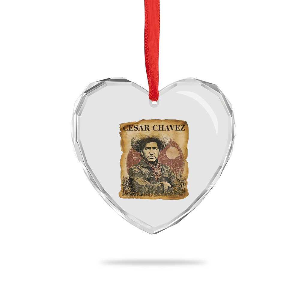 Cesar Chavez Heart Crystal Glass Ornament Hispanic Heritage Mexican American Pride Latino TS14 Print Your Wear