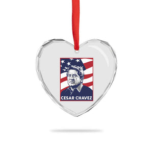 Cesar Chavez Heart Crystal Glass Ornament Labor Leader Mexican American Pride TS14 Print Your Wear