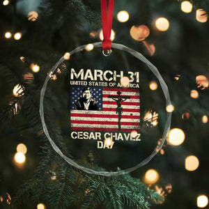 Cesar Chavez March 31 Celebration Crystal Glass Ornament Christian American Flag Religious TS14 Print Your Wear