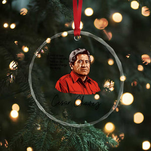 Cesar Chavez Quote Crystal Glass Ornament 31 March Celebration Day TS14 Print Your Wear