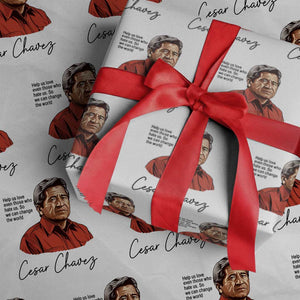 Cesar Chavez Quote Wrapping Paper Roll 31 March Celebration Day TS14 White Print Your Wear