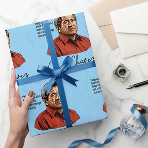 Cesar Chavez Quote Wrapping Paper Roll 31 March Celebration Day TS14 Light Blue Print Your Wear
