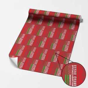 Cesar Chavez Wrapping Paper Roll American Mexican Flag Patriotic Mexico Distressed TS02 Red Print Your Wear